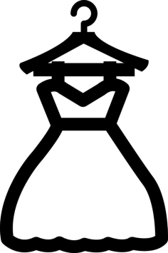 Dress On A Hanger Outline Icon Svg Set, Free Vectors File